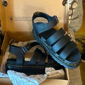 Dr. Martens Black Strappy Blaire Sandals
